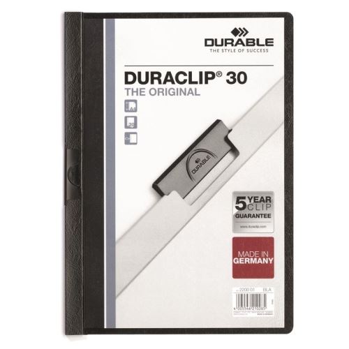 Rychlovazač A4 DURABLE DURACLIP 30 listů, černý 2200-01