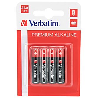 Baterie alkalická AAA, Verbatim, 4-pack