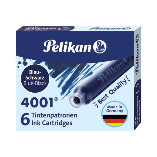 Inkoust BOMBIČKA Pelikán TP/6, 6ks 4001 - modročerná/krabička  00301184