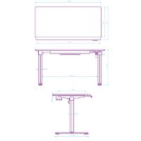 Herní stůl ULTRADESK QUEST - 140x70cm, 72-120cm, černá-černá (16)