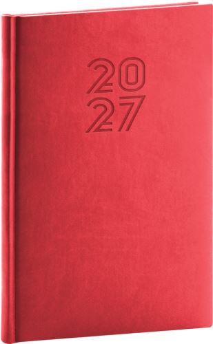 Diář týdenní - Aprint 2027 - červený - 15 x 21 cm   PGD-TA5AP-7140