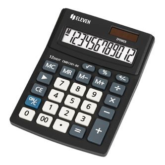 Kalkulačka ELEVEN CMB1201-BK, černá, stolní, dvanáctimístná, duální napájení