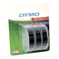 Dymo originální páska do tiskárny štítků, S0847730, černý podklad, 3m, 9mm, 3D, 1 bl (1)