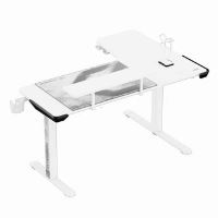 Herní stůl ULTRADESK WINGER - bílý, 111x155x60 cm, 75-122 cm, elektricky nastavitelná výšk (3)