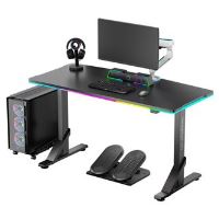 Herní stůl ULTRADESK IRON BLACK 132,5x60,5 cm, 71-81  cm, mechanicky nastavitelná výška,R (15)