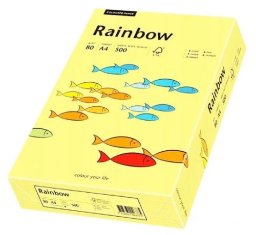 Papír RAINBOW A4/160g/250, 12 - light yellow, světle žlutá
