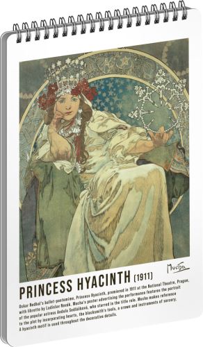 Blok spirálový A5 Alfons Mucha - Princezna, linkovaný   A-32344