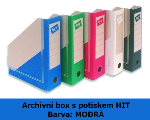 Archivní box Board Colour HIT, seříznutý s potiskem, modrý 30x23x7,5cm, 1ks/30 280.01