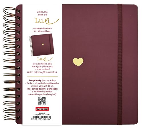 Album/Scrapbook Luxi - 210x210 - lamino - bordó   BAL18-3