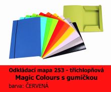 Mapa odkládací 253 s gumičkou MAGIC COLOURS HIT, červená, 225g, 3 klopy, 1ks/5, 335.06
