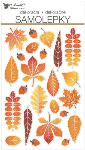 Samolepky plastické 14 x 25 cm - Listy         15102