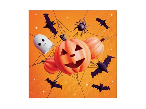 Ubrousky Funny Halloween, třívrstvé 33 x 33 cm, 20 ks   44326