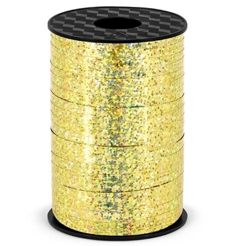 Stuha  (špulka) -5mm/225m holografická zlatá 55PRH5019