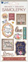 Samolepky 3D s ražbou,motivační texty 17 x 9,5 cm   15019