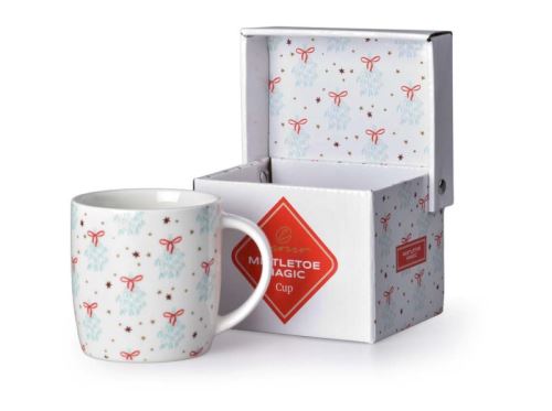 Hrnek keramika 380ml MISTLETOE MAGIC v krabičce, bílá   38129