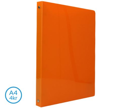 Pořadač A4 NEON - 4 kroužkový oranžový