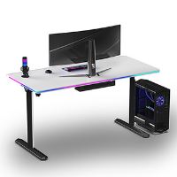 Herní stůl ULTRADESK QUEST - 140x70cm, 72-120cm, černá-bílá (6)