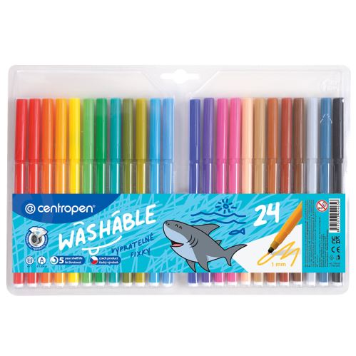 Popisovače CENTROPEN Vypratelné 7790/24ks/TP obal, sada fixů, 1mm