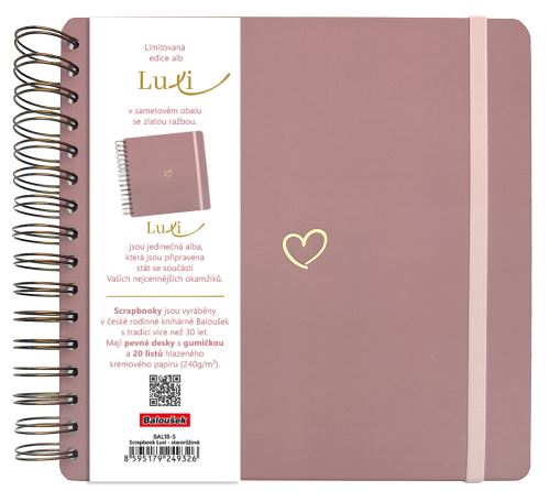 Album/Scrapbook Luxi - 210x210 - lamino - starorůžová   BAL18-5