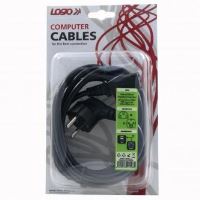 Síťový kabel LOGO - 230V napájecí, CEE7 (vidlice) - C13, 3m, VDE approved, černý (4)