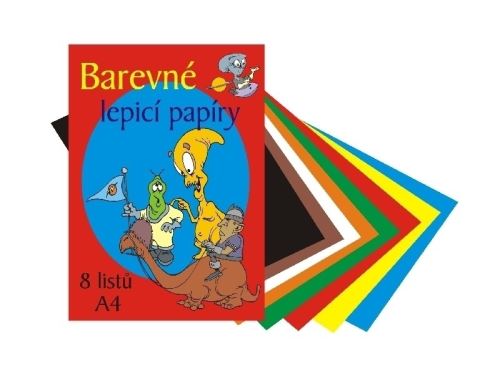 Barevné papíry A4 ( 8 listů) LEPICÍ
