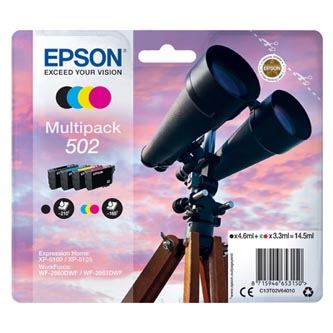 Originální ink Epson - C13T02V64010, 502, T02V640, CMYK, 550str., 3x3.3/4.6ml