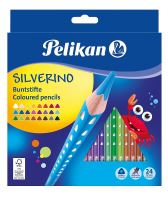 Pastelky PELIKAN SILVERINO - 24ks tenké, trojhranné          00700665