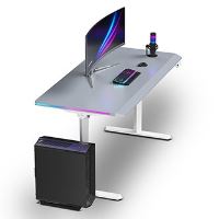 Herní stůl ULTRADESK QUEST, 140x70cm, 72-120cm, bílá-šedá (32)
