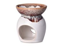 Aromalampa keramická 82x96mm, bílá hnědá   36759