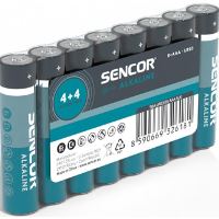 Baterie alkalická, AAA (LR03), AAA, 1.5V, Sencor, folie, 8-pack (5)