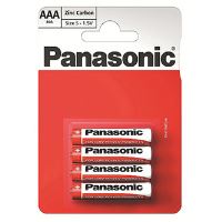 Baterie zinkouhlíková, AAA, 1.5V, Panasonic, blistr, 4-pack doprodej