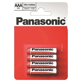 Baterie zinkouhlíková, AAA, 1.5V, Panasonic, blistr, 4-pack doprodej