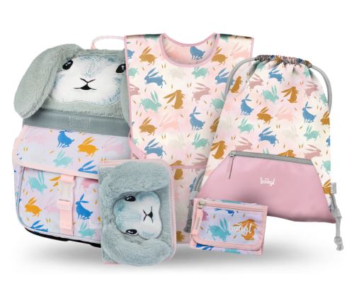 Školní set 5 BAAGL - Zippy Bunny - aktovka, penál, sáček, zástěra, peněženka   A-36550