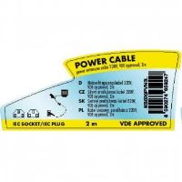 Síťový kabel LOGO - 230V prodlužovací, C13 - C14, 2m, VDE approved, černý (4)