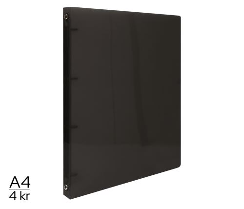 Pořadač A4 diagonální - 4 kroužkový kouřový
