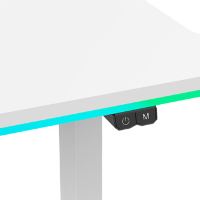 Herní stůl ULTRADESK IRON WHITE  132,5x60,5 cm, 71-81  cm, mechanicky nastavitelná výška,R (9)