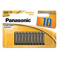 Baterie alkalická, AAA, 1.5V, Panasonic, blistr, 10-pack, Bronze, Alkaline power (1)