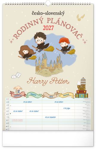 Kalendář nástěnný - Rodinný plánovací Harry Potter XL 2027 - 33 x 46 cm   PGN-36973-L
