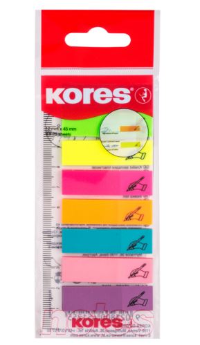 Záložky samolepící KORES - indexové - 12x45mm - 8x15 listů   45120
