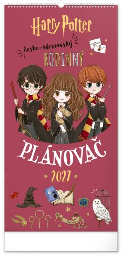 Kalendář nástěnný - rodinný plánovací Harry Potter 2027 - 21 x 42 cm   PGN-36974-L