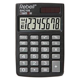 Kalkulačka Rebell RE-SHC108 BX, RE-SHC100N BX, černá, kapesní, osmimístná