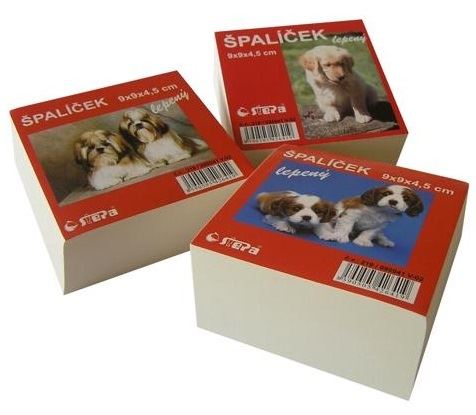 Kostka papírová   9x9x4,5 lepená  žlutá