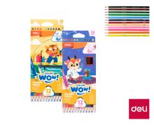 Pastelky trojhranné 12 barev WOW DELI EC138-12 mixE330496 (1)