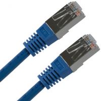 Síťový LAN kabel FTP patchcord, Cat.5e, RJ45 samec - RJ45 samec, 5 m, stíněný, modrý