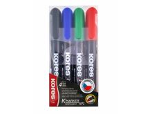 Popisovač permanentní KORES - K-Marker - 4 barvy - 3mm - kulatý   20943