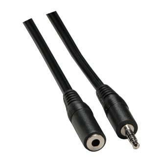 Audio kabel prodlužovací - Jack (3.5mm) samec, Jack (3.5mm) samice, 3m, černá