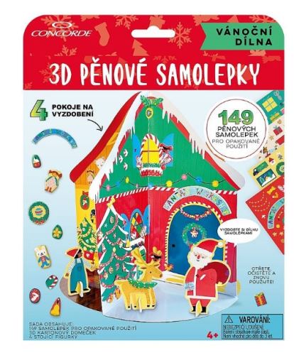Samolepky  pěnové 3D - Vánoční dílna A492