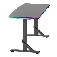 Herní stůl ULTRADESK IRON BLACK 132,5x60,5 cm, 71-81  cm, mechanicky nastavitelná výška,R (4)