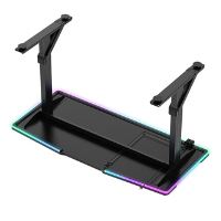 Herní stůl ULTRADESK IRON BLACK 132,5x60,5 cm, 71-81  cm, mechanicky nastavitelná výška,R (8)