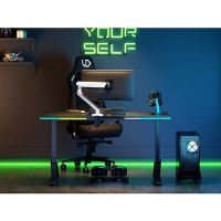 Herní stůl ULTRADESK IRON BLACK 132,5x60,5 cm, 71-81  cm, mechanicky nastavitelná výška,R (17)